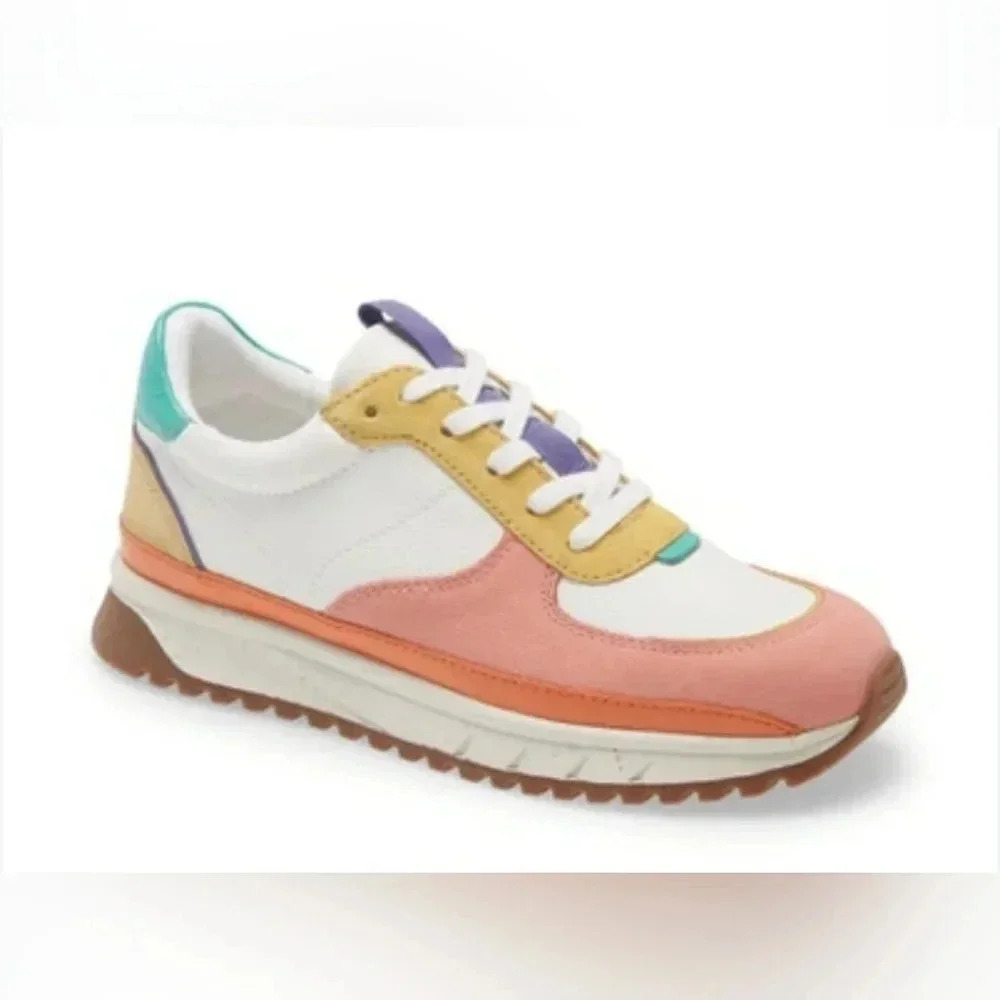 Madewell Kickoff Trainer Sneakers Colorblock Leather Womens Size 7 - Picture 1 of 8